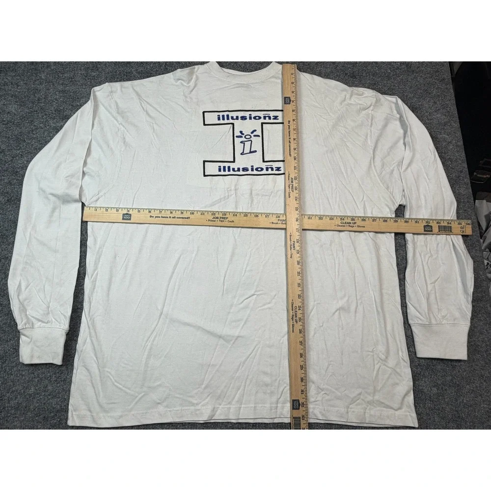 Illusionz White Long Sleeve T Shirt Size 4X Graphic Print Cotton - Picture 4 of 5